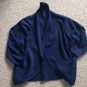 Blue Coldwater Creek shrug cocoon sweater sz L
